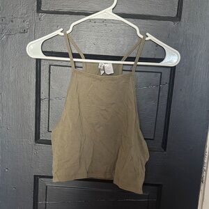 H&M Olive Cropped Camisole Tank Top